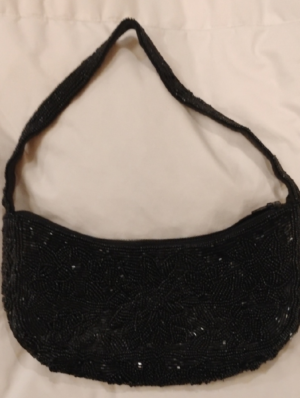 Bloomingdale's Black Beaded Evening Clutch